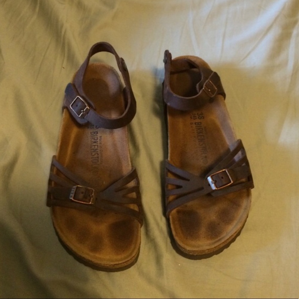 Brown Birkenstocks with strap!